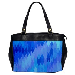 Aqua Blue Diamond Pattern Oversize Office Handbag