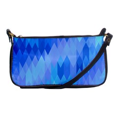 Aqua Blue Diamond Pattern Shoulder Clutch Bag