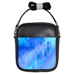 Aqua Blue Diamond Pattern Girls Sling Bag Front