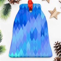 Aqua Blue Diamond Pattern Ornament (Bell)