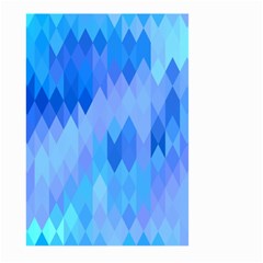 Aqua Blue Diamond Pattern Large Garden Flag (two Sides) by SpinnyChairDesigns