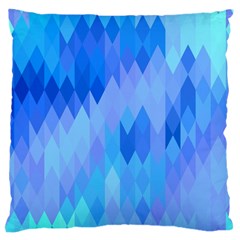 Aqua Blue Diamond Pattern Large Cushion Case (One Side)