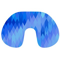 Aqua Blue Diamond Pattern Travel Neck Pillow