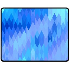 Aqua Blue Diamond Pattern Double Sided Fleece Blanket (Medium) 