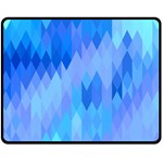 Aqua Blue Diamond Pattern Double Sided Fleece Blanket (Medium)  58.8 x47.4  Blanket Front