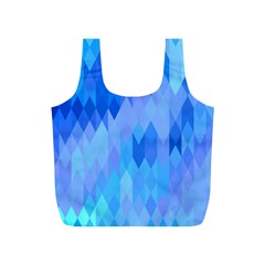 Aqua Blue Diamond Pattern Full Print Recycle Bag (S)