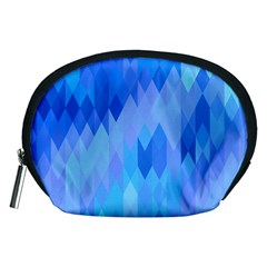 Aqua Blue Diamond Pattern Accessory Pouch (Medium)