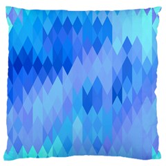 Aqua Blue Diamond Pattern Large Flano Cushion Case (One Side)