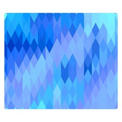 Aqua Blue Diamond Pattern Double Sided Flano Blanket (Small) 