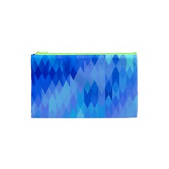 Aqua Blue Diamond Pattern Cosmetic Bag (XS)