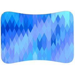 Aqua Blue Diamond Pattern Velour Seat Head Rest Cushion