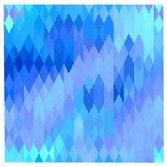 Aqua Blue Diamond Pattern Wooden Puzzle Square