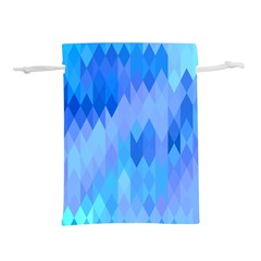 Aqua Blue Diamond Pattern Lightweight Drawstring Pouch (l) by SpinnyChairDesigns