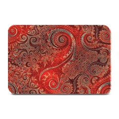 Scarlet Red Grey Brown Swirls Spirals Plate Mats by SpinnyChairDesigns