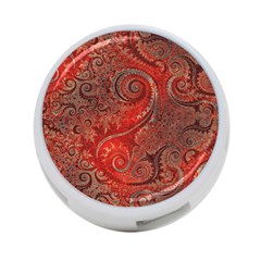 Scarlet Red Grey Brown Swirls Spirals 4-port Usb Hub (two Sides)