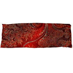 Scarlet Red Grey Brown Swirls Spirals Body Pillow Case Dakimakura (two Sides) by SpinnyChairDesigns