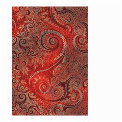 Scarlet Red Grey Brown Swirls Spirals Small Garden Flag (two Sides) by SpinnyChairDesigns