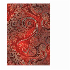 Scarlet Red Grey Brown Swirls Spirals Large Garden Flag (two Sides) by SpinnyChairDesigns