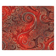 Scarlet Red Grey Brown Swirls Spirals Double Sided Flano Blanket (small)  by SpinnyChairDesigns