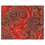 Scarlet Red Grey Brown Swirls Spirals Double Sided Flano Blanket (Medium)  60 x50  Blanket Front