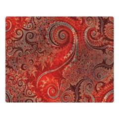 Scarlet Red Grey Brown Swirls Spirals Double Sided Flano Blanket (large)  by SpinnyChairDesigns