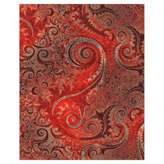 Scarlet Red Grey Brown Swirls Spirals Drawstring Bag (small)