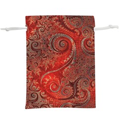 Scarlet Red Grey Brown Swirls Spirals  Lightweight Drawstring Pouch (xl) by SpinnyChairDesigns