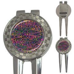 Colorful Bohemian Mosaic Pattern 3-in-1 Golf Divots by SpinnyChairDesigns