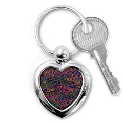 Colorful Bohemian Mosaic Pattern Key Chain (heart) by SpinnyChairDesigns