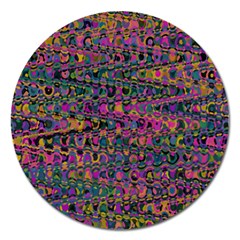 Colorful Bohemian Mosaic Pattern Magnet 5  (round) by SpinnyChairDesigns