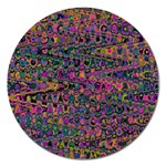 Colorful Bohemian Mosaic Pattern Magnet 5  (Round) Front