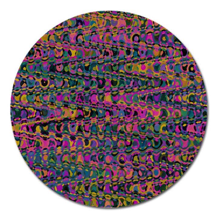 Colorful Bohemian Mosaic Pattern Magnet 5  (Round)