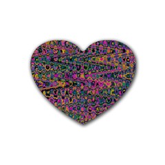 Colorful Bohemian Mosaic Pattern Heart Coaster (4 Pack)  by SpinnyChairDesigns