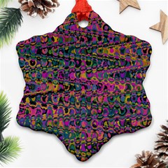 Colorful Bohemian Mosaic Pattern Snowflake Ornament (two Sides) by SpinnyChairDesigns