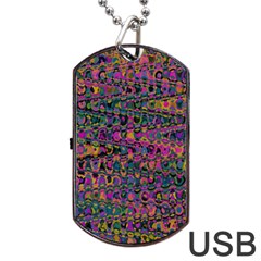 Colorful Bohemian Mosaic Pattern Dog Tag Usb Flash (two Sides) by SpinnyChairDesigns