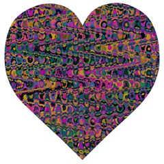 Colorful Bohemian Mosaic Pattern Wooden Puzzle Heart