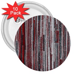 Abstract Grunge Stripes Red White Green 3  Buttons (10 Pack)  by SpinnyChairDesigns