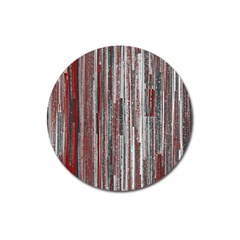 Abstract Grunge Stripes Red White Green Magnet 3  (round) by SpinnyChairDesigns