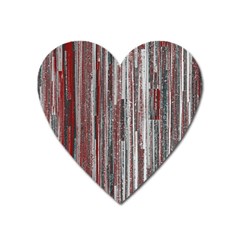 Abstract Grunge Stripes Red White Green Heart Magnet by SpinnyChairDesigns