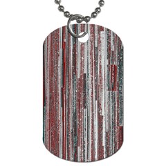 Abstract Grunge Stripes Red White Green Dog Tag (two Sides) by SpinnyChairDesigns