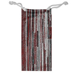 Abstract Grunge Stripes Red White Green Jewelry Bag by SpinnyChairDesigns