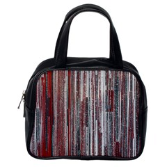 Abstract Grunge Stripes Red White Green Classic Handbag (one Side) by SpinnyChairDesigns