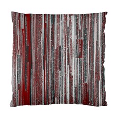 Abstract Grunge Stripes Red White Green Standard Cushion Case (two Sides) by SpinnyChairDesigns