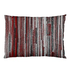 Abstract Grunge Stripes Red White Green Pillow Case by SpinnyChairDesigns