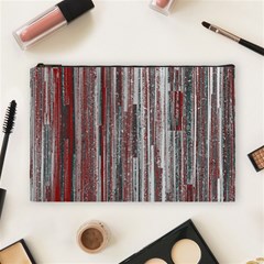 Abstract Grunge Stripes Red White Green Cosmetic Bag (large) by SpinnyChairDesigns