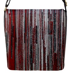 Abstract Grunge Stripes Red White Green Flap Closure Messenger Bag (s) by SpinnyChairDesigns