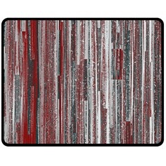 Abstract Grunge Stripes Red White Green Double Sided Fleece Blanket (medium)  by SpinnyChairDesigns