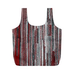 Abstract Grunge Stripes Red White Green Full Print Recycle Bag (m) by SpinnyChairDesigns