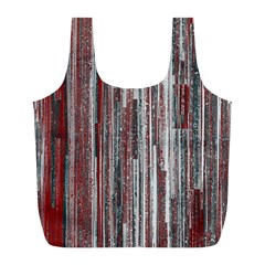 Abstract Grunge Stripes Red White Green Full Print Recycle Bag (l) by SpinnyChairDesigns