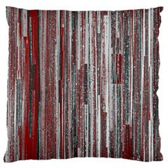 Abstract Grunge Stripes Red White Green Large Flano Cushion Case (one Side) by SpinnyChairDesigns